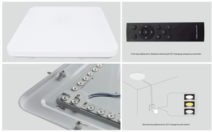 <span class=keywords><strong>Lampada</strong></span> da soffitto a LED di Design moderno BANQCN 24W Remote regolabile 3CCT <span class=keywords><strong>lampada</strong></span> <span class=keywords><strong>bianca</strong></span> montata a filo per bagno e camera da letto - Product Image 6