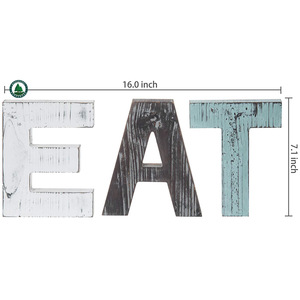Wooden Eat <b>Wall</b> <b>Letters</b> Decorative Home Sign Customizable Color And Shape For Kitchen Or Living Room - Product Image 3