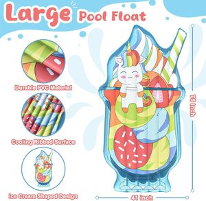 Ice-cream Hồ bơi bơm hơi nổi cho người lớn, dễ thương <span class=keywords><strong>Float</strong></span> nước nổi cho hồ bơi, rõ ràng dưới Inflatable bè - Product Image 6