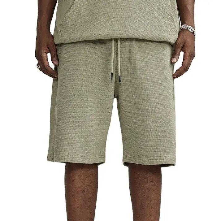 Xinglan Customized logo mens cotton waffle shorts sweat Men Fitness Running Short Breathable Gym Shorts cotton shorts