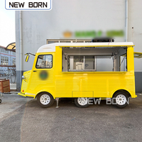 Carrito de Comida Eléctrico, Refrigerador y Congelador Móvil, Remolque de Comida para Catering, Camión de Comida con Construcción de Fibra de Vidrio y Aluminio Resistente a la Corrosión