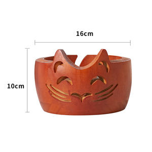 <span class=keywords><strong>Herramienta</strong></span> de Tejido Creativa, Tazón de Almacenamiento de Lana de Madera con Orejas de <span class=keywords><strong>Gato</strong></span>, <span class=keywords><strong>Herramienta</strong></span> de Almacenamiento Circular Tejida a Mano - Product Image 1