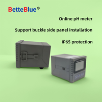 BetteBlue Online pH Meter 0-14PH Penguji Kualitas Air untuk Air Limbah Elektroplating 220VAC Rentang Suhu 0-100