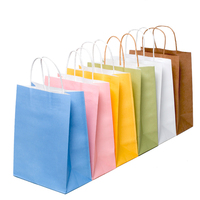 Sacs en papier kraft blanc et brun personnalisés avec logo imprimé, poignée, impression flexo pour bougies et artisanat, acceptation des commandes sur mesure
