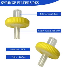 Filtres de laboratoire non stériles HBY, 100 unités, membrane PES, diamètre 13 mm, taille de pores 0,22 µm, filtration (jaune) Chine - Product Image 5