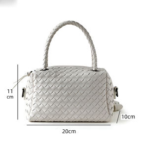 Sac à main en cuir véritable <span class=keywords><strong>de</strong></span> luxe pour femmes, sac messager à rabat tressé, bandoulière réglable, fermeture magnétique, sac pour le travail au bureau - Product Image 2