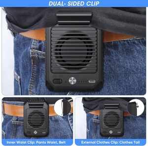 Ventilador Portátil de Cintura con Clip, Ventilador Corporal de Refrigeración Manos Libres, Flujo de Aire Potente, Refrigeración Personal para Exteriores - Product Image 4