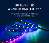 Bande LED numérique programmable WS2812B 5050 SMD RGBIC adressable individuellement, DC5V, 60 LED/m, découpable, indice de protection IP65