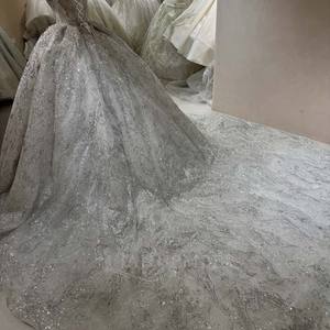 Robes de mariée pour femmes DW0197 Royal Boat Neck Crystal Party Rhinestone - Product Image 3