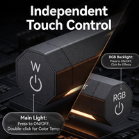 Barre lumineuse pour moniteur RGB, lampe d'écran d'ordinateur LED avec commande tactile indépendante, lampe de lecture de bureau à intensité réglable pour le jeu et le bureau