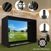 Ensemble complet de simulateur de golf 10x8 pieds avec cadre en acier et écran anti-impact HD pour l'entraînement à domicile ou au garage