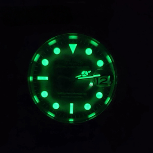 <span class=keywords><strong>Orologio</strong></span> <span class=keywords><strong>da</strong></span> Uomo con Movimento NH35, Lente d'Ingrandimento, Cassa in Acciaio Inossidabile, Quadrante Grigio, Lancette Luminose Verdi, Ghiera Argentata Stile SUB - Product Image 4