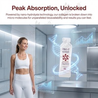 AegleWell OEM PRO-T Gold Nano Hydrolyzed Collagen Protein Shots 17g Protéines Zéro Sucre Soin Corps et Peau Vitalité Cutanée