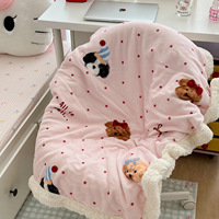 Selimut Komposit Flanel dan Sherpa Fleece dengan Cetakan Musim Dingin yang Lucu, Dapat Dikustomisasi, Hadiah Modern untuk Dekorasi Tempat Tidur dan Sofa bagi Wanita dan Remaja Putri