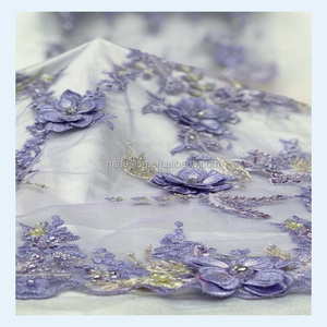 Bán Buôn Nóng Nhất Ren Vải Với 3D Hoa Ren Cho Buổi Tối Dress.3D Hoa Handmade Đính Cườm <span class=keywords><strong>Sequins</strong></span> Ren. - Product Image 4