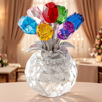 Vase à bouquet de roses gravé au laser avec impression UV, design floral romantique - Cadeau pour la Saint-Valentin, la fête des mères