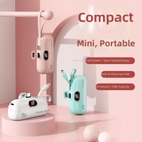 Power Bank Mini Kapsul Plastik 5000mAh Tipe-C Kabel Terintegrasi Ringkas Portabel Grosir Ponsel