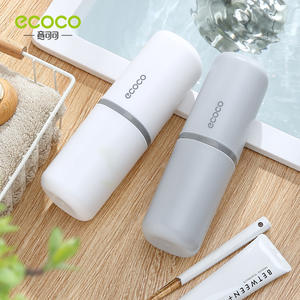 ชุดแก้วแปรงสีฟัน Ecoco สีชมพูสไตล์นอร์ดิก ขนาดพกพาสำหรับการเดินทาง พร้อมที่ใส่ยาสีฟันและแก้วบ้วนปาก สำหรับใช้ในครอบครัว - Product Image 5