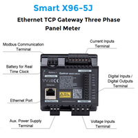 Medidor de Energía Digital Trifásico Inteligente X96-5 para Montaje en Panel con Modbus, mide KWh, kVarh, kW, kVar, kVA, P, PF, Hz, dmd, V, A, THD