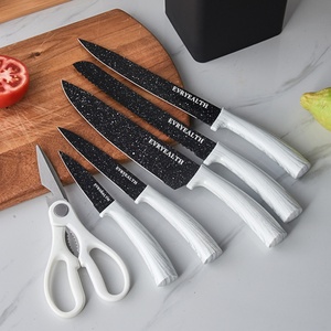 Cuchillo de Cocina Premium con Revestimiento Antiadherente, Cuchillos de Chef, Cuchillo para Rebanar, Juego de Cuchillos de Cocina de Acero Inoxidable con Bloque - Product Image 6