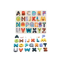 Juguete educativo de letras mayúsculas para niños, rompecabezas grueso de madera con números del alfabeto para bebés, juguete de conteo para niños pequeños, nuevo, 2022