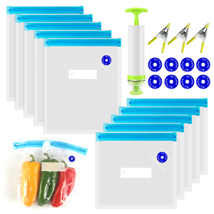 Sacchetti <span class=keywords><strong>Sottovuoto</strong></span> <span class=keywords><strong>Riutilizzabili</strong></span> per Alimenti, per Conservazione di Carne, Latte, Gelatine, Gomme da Masticare, con Valvola d'Aria - Product Image 2