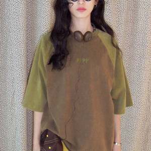 T-shirt à manches raglan pour femmes personnalisé coupe ample tricoté Streetwear décontracté avec impression numérique pour l'été - Product Image 2