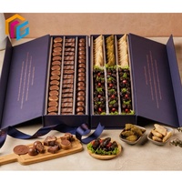 Boîte-cadeau de luxe personnalisée Baklava du Moyen-Orient avec dattes, chocolat, emballage, dattes confites, noix, fruits secs, boîte en papier