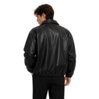 Veste en cuir PU pour homme avec rembourrage - Vêtement d'hiver décontracté et doux, coupe ample et régulière, manteau coupe-vent pour les trajets quotidiens