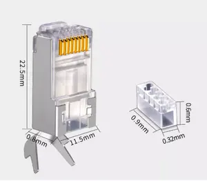 RJ45连接器网络电缆连接器Cat6a Cat7 RJ45插头屏蔽FTP 8P8C网络压接连接器