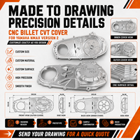 Conception professionnelle, haute tolérance, CNC pour usinage, pièces de rechange de scooter de marque OEM, couvercle de CVT en aluminium billette, Yamaha Nmax