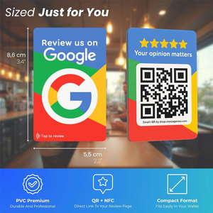Carte NFC de haute qualité pour avis Google, avec fonction de lecture par téléphone et QR code, pour entreprises, évaluation 5 étoiles, en PVC, pour hôtels, restaurants, commerces de détail - Product Image 4