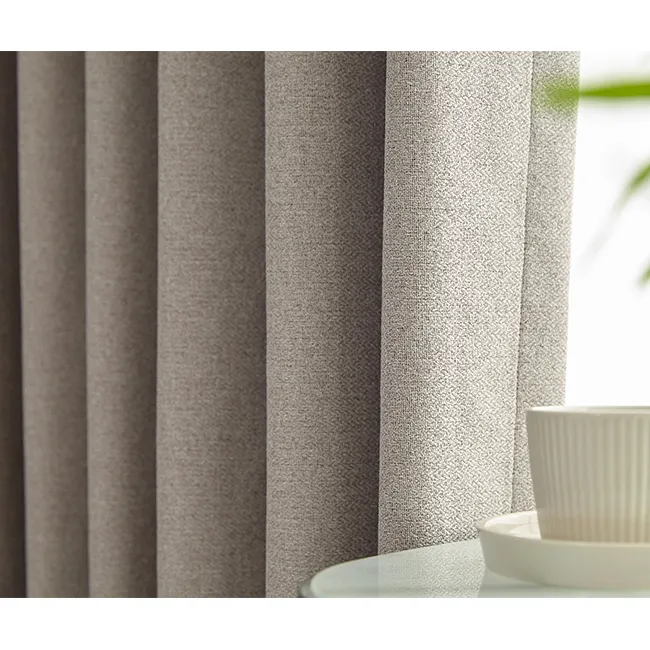 Polyester linen fabric living room curtains 110"Inch 280cm width light cieling reusable drapes