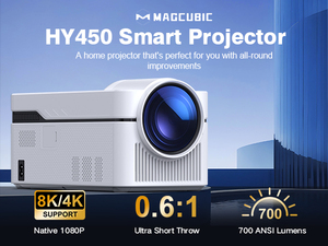 Projecteur à ultra courte focale Magcubic HY450NTV LCD LED, licence officielle <span class=keywords><strong>Netflix</strong></span>, résolution native 1080p, cinéma maison, bureau, extérieur - Product Image 1