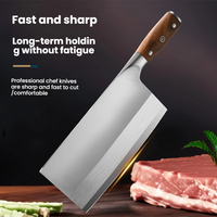 Hachoir en acier inoxydable couperet chinois haut de gamme avec manche en bois d'ébène ensemble de couteaux de cuisine pointus