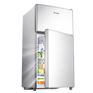 220v Small Size Chigo Mini <b>Bar</b> <b>Fridge</b> 98L Double Door Refrigerator Household and Hotel Use Cooling and - Product Image 1