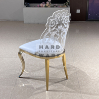 Chaises de mariage de luxe en acier inoxydable avec éclairage LED, design moderne pour banquets et événements