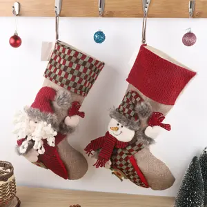 חדש חג המולד גרביים עץ חג המולד מתנות תליון מתנות חג המולד קישוטים סנטה קלאוס שלג גרביים קטנים
