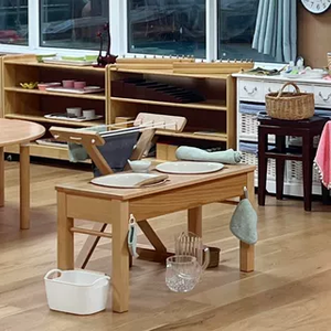 Tavolo Sensoriale Montessori in Legno di Faggio per Bambini, Arredamento in Legno per Asili <span class=keywords><strong>e</strong></span> Scuole Materne, Tavolo per Attività con Sabbia <span class=keywords><strong>e</strong></span> Acqua - Product Image 3