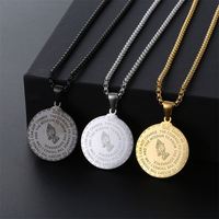 Pendentif religieux mains en prière, collier chrétien en acier inoxydable couleur argent et or pour femmes et hommes, cadeau bijoux