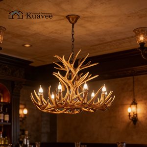 Lampadario Moderno a Sospensione Regolabile in Altezza, a Forma <span class=keywords><strong>di</strong></span> <span class=keywords><strong>Corna</strong></span>, con Struttura in Resina e Metallo, per Illuminazione Decorativa a Soffitto <span class=keywords><strong>di</strong></span> Appartamenti - Product Image 3