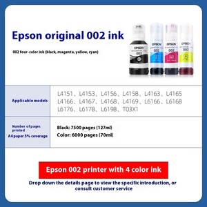 Kit de recharge d'encre 002 original quatre couleurs pour imprimantes L4168, L4158, L6168, L6178, L6198, L4166, L6168, L4166, encre T60 - Product Image 3