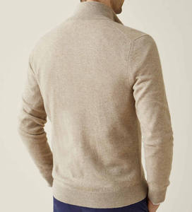 Wholesale Custom Logo Cashmere Wool Zip <strong>Cardigan</strong> <strong>Men</strong> Crew Neck Premium Knitwear OEM ODM Luxury Sweater Manufacturer - Product Image 2