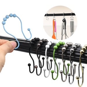 Bathroom Accessories Stainless Steel Anti-Rust Wholesale Shower <b>Curtain</b> <b>Rings</b> Double Sided Hooks - Product Image 1