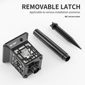 Lámpara Solar de Piso con Forma de Tiburón Sonriente, LED para Jardín Exterior, Recargable por USB - Product Image 4