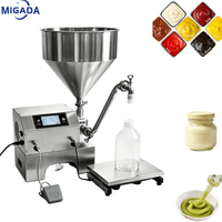 Machine de remplissage de sauces à prix de gros, doseuse pondérale avec trémie de 30 L pour confiture, fromage, ketchup, vinaigrette, mayonnaise