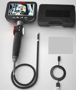 Flexible Car Repair Video Inspection Endoscope Camera with 4.3 inch display, 2 Way Articulation, Semi-rigid Tube