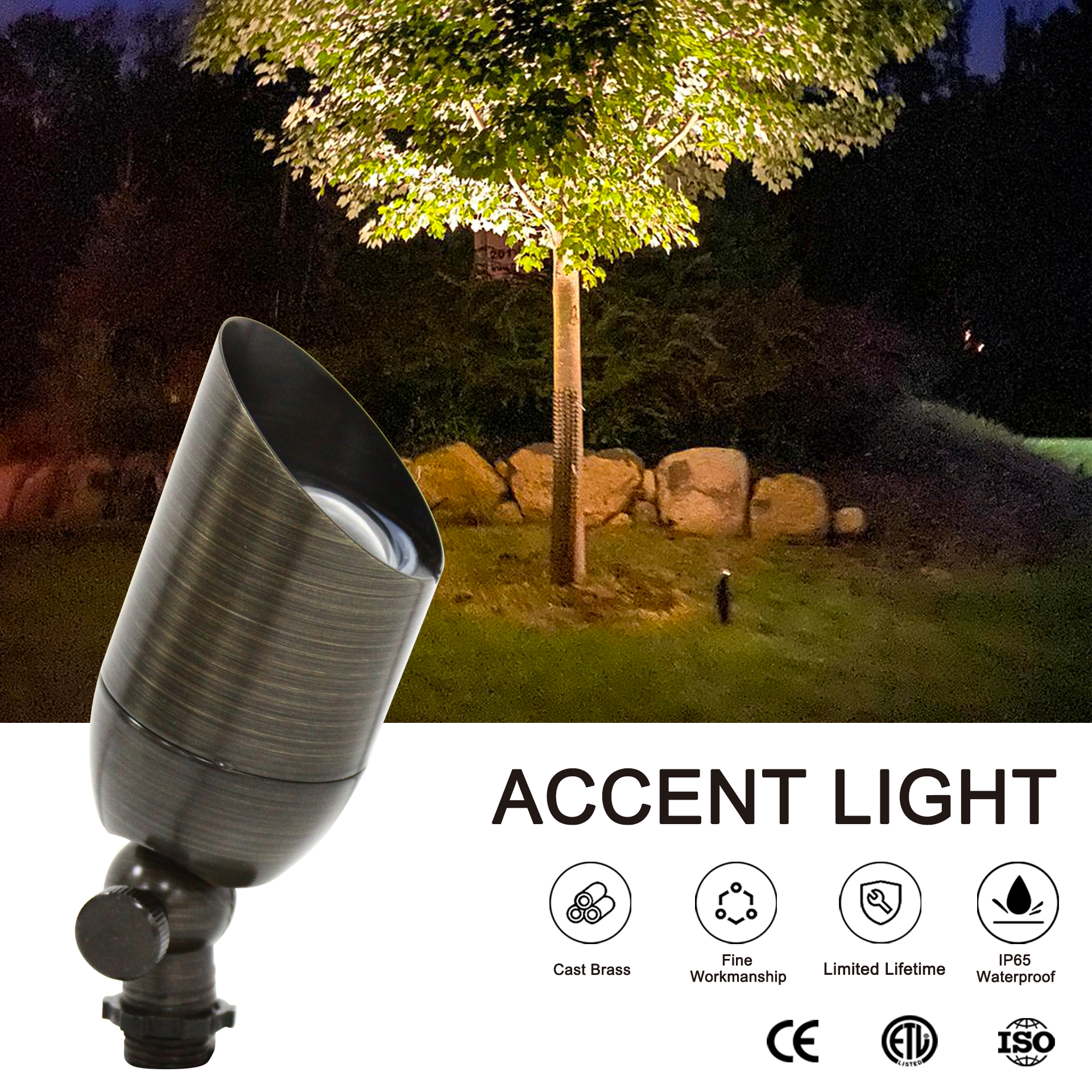 New Outdoor Bronze up Light Waterproof IP65 Country Yard Lighting for Landscape Lighting with ETL Listed