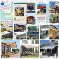 Auvents rétractables avec éclairage, pare-soleil imperméable pour patio, jardin, balcon, auvent en aluminium à cassette complète