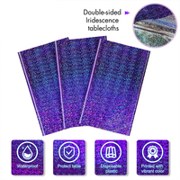 Nappes en plastique irisées faites à la main, housses de table laser pour fête de fille, mariage, discothèque, danse, décoration de fête sirène